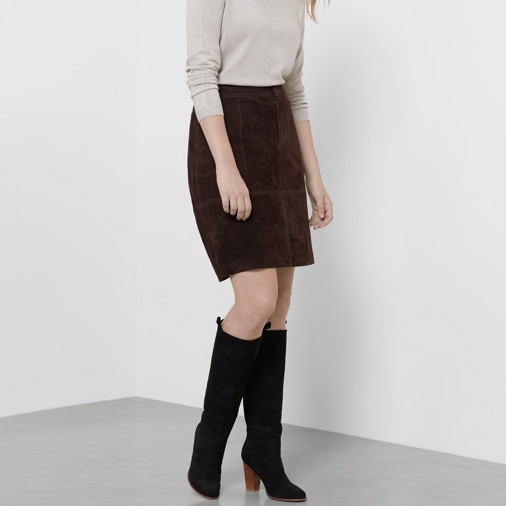 Violeta by Mango Genuine suede skirt